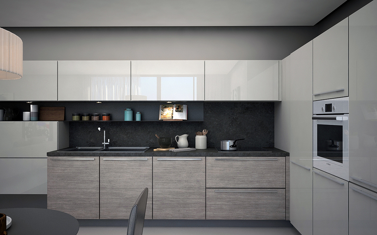 pretty，Kitchen scene，Interior design，modeling，